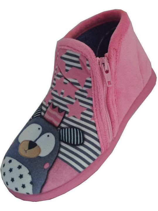 Adam's Shoes Kids Slipper Ankle Boot Pink