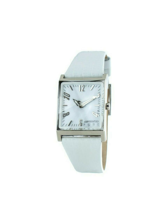 Chronotech Watch with White Leather Strap CT7880L-08