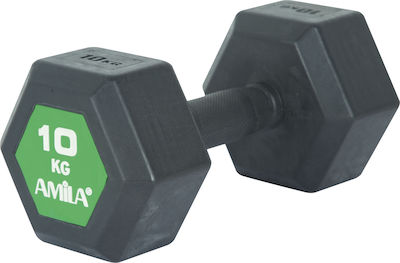 Amila Rubber Hexagon Dumbbell 1 x 10kg