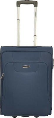 Diplomat Cabin Travel Suitcase Fabric Blue with 2 Wheels Height 55cm.