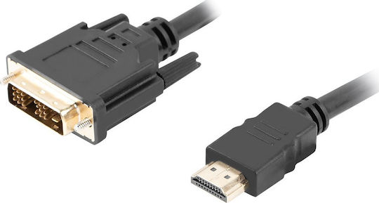 Lanberg Кабел DVI-D мъжки - HDMI мъжки 3м Черен (CA-HDDV-10CC-0030-BK)
