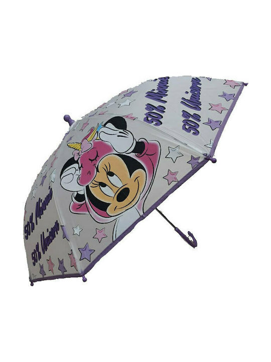 Regenschirm Kinder Regenschirm wd12839 Handbuch Stick weiß lila Minnie Mouse