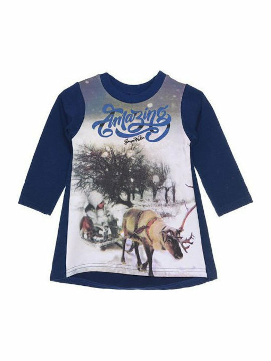 Joyce Kids Dress Long Sleeve Blue