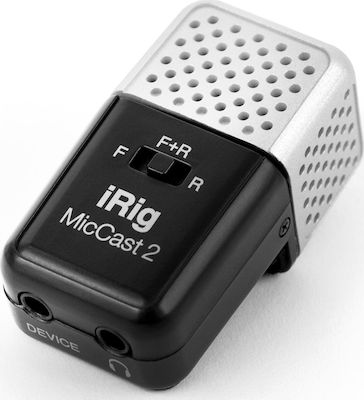 IK Multimedia Electret / Condensator (diafragmă mică) Microfon 3.5mm iRig Mic Cast 2 Montare Shock Mounted/Clip On