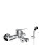 Ottone Meloda Arte Mixing Bathtub Shower Faucet Complete Set Silver