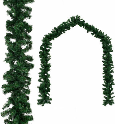 vidaXL 5m PVC Christmas Garland Green 500cm 1pc