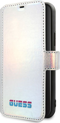 Guess Iridescent Synthetic Leather Book Silver (iPhone 11 Pro Max)