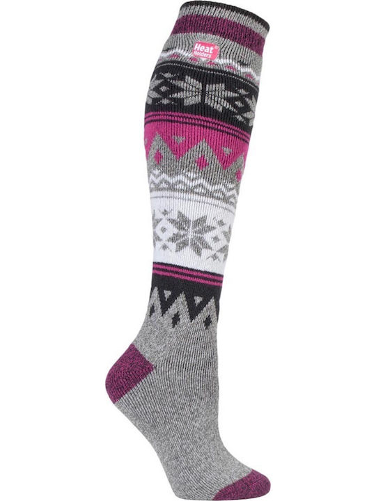 Heat Holders Jacquard Long Lite Snowflakes 80024 Damen Thermo Socken Bunte