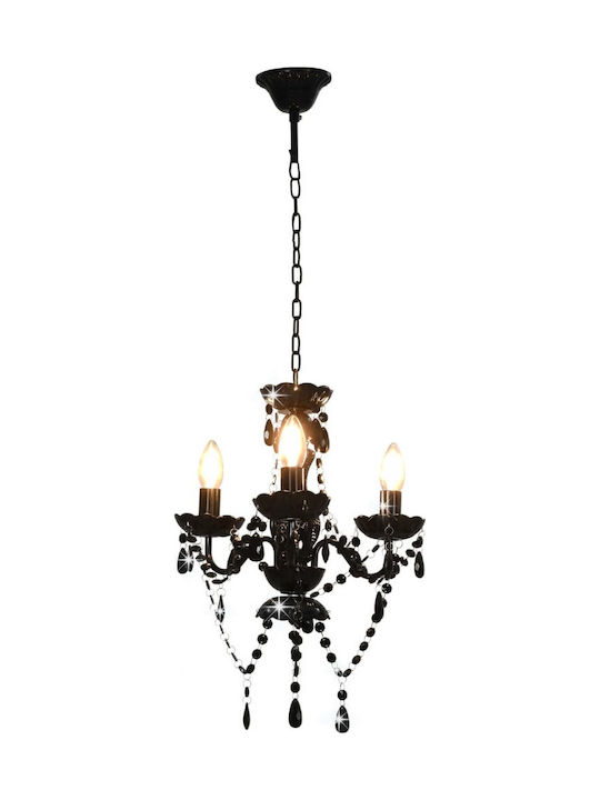 vidaXL Candelabru 3xE14 cu Lumânări Negru 281597