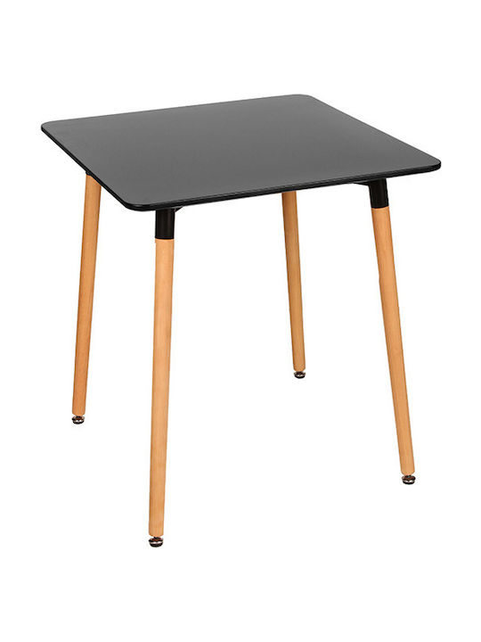 Table Kitchen Wooden Black 60x60x71cm