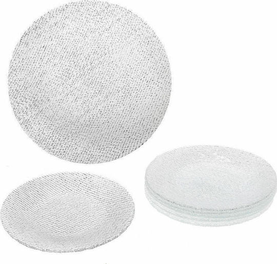 Cryspo Trio Cotton Plate Desert Glass Clear with Diameter 21cm 7pcs