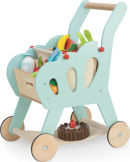 Le Toy Van Wooden Shopping Cart Made of Wood for 3+ Years