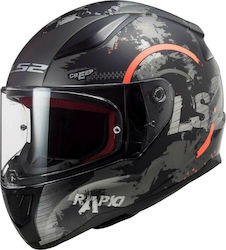 LS2 FF353 Rapid Circle Kids Full Face Helmet ECE 22.05 1300gr Titanium/Fluo Orange