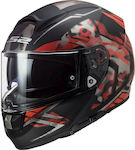 LS2 Vector HPFC FF397 Stencil Matt Black/Red Κράνος Μηχανής Full Face 1390gr με Pinlock και Sunvisor