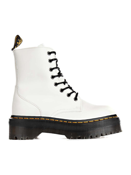 Jadon Leather White Boots