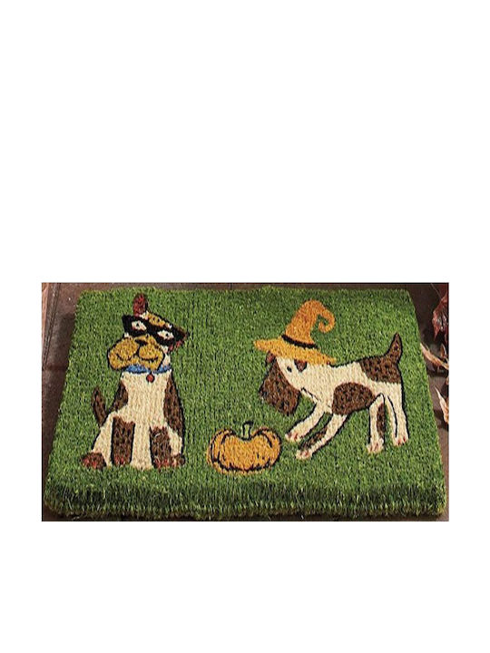 Etoile Fußmatte aus Kokosnussfasern mit rutschfester Unterlage Dogs Green-Coffee 43x73cm