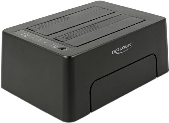 DeLock USB Type-C 3.1 Docking Station Docking Station for 2 Hard Drives SATA 2.5" / 3.5" with Connection USB 3.1 (63957)