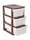 Homeplast Plastic Food Rack Drawer with 3 Tiers Brown 50x40x77cm