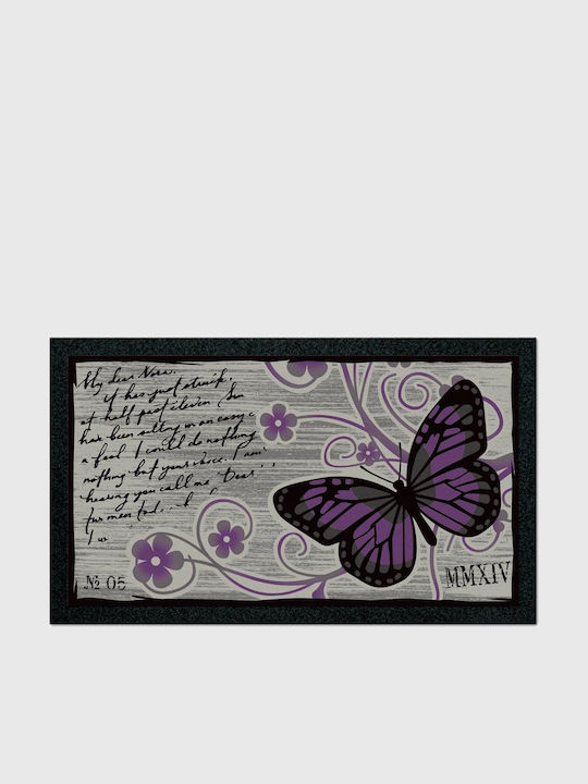 Chios Hellas Entrance Mat Anti-slip Butterfly Gray 40x70cm