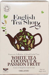 English Tea Shop Alb Ceai Produs organic White Tea with Coconut & Passion Fruit 20 Pungi 40gr 1buc