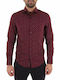 Emporio Armani Men's Shirt Long Sleeve Cotton Burgundy