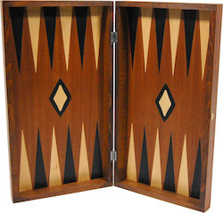 Backgammon Holz mit Schachfiguren 48x48cm