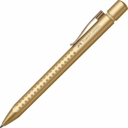 Faber-Castell Grip 2011 Pen Ballpoint 0.7mm Gold with Blue Ink Gold