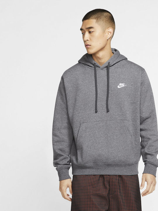 Nike Club Суитшърт С Качулка Сив