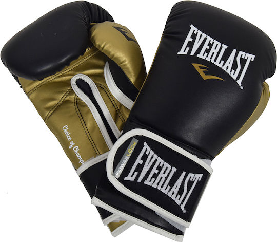 Everlast Powerlock Hook Loop Training Mănuși de Box din Piele Sintetică pentru Competiție Bej