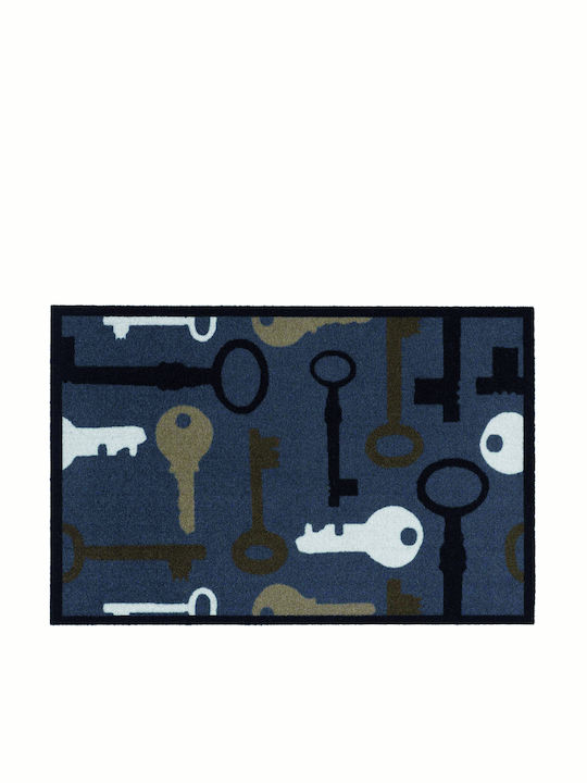 Sdim Fußmatte Teppich mit rutschfester Unterlage Mondial 011 Keys Blue 50x75cm