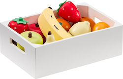 Kids Concept Fruits & Vegetables Toy Καλάθι Με Ξύλινα Φρούτα made of Wood for 3+ Years Old 13pcs