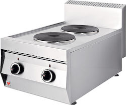 North Tabletop Commercial Electric Burner with 2 Hearths 4kW 41x70x46cm