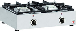 North Κ33.62.2 Tabletop Commercial LPG Burner with 2 Hearths 13kW 62.5x36.5x16cm