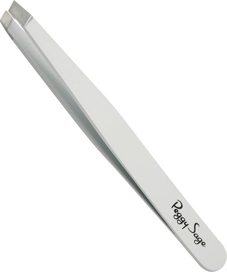 Peggy Sage Eyebrow Tweezer with Straight Tip Professional White 9.5cm 1pcs