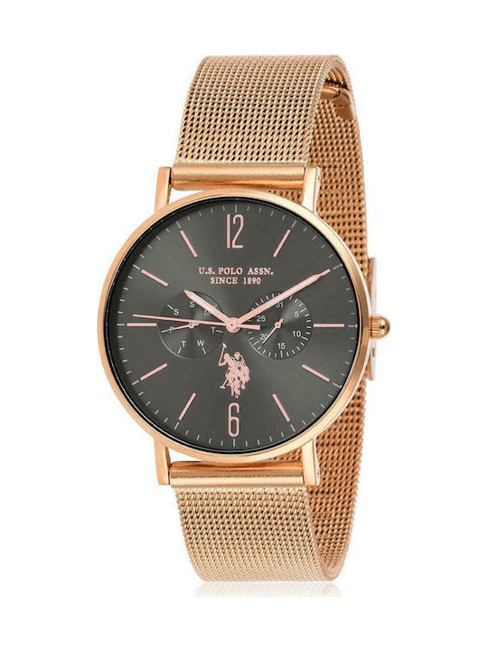 U.S. Polo Assn. Attitude Ceas Barbati 40mm Baterie cu Brățară din Metal Roz Gold