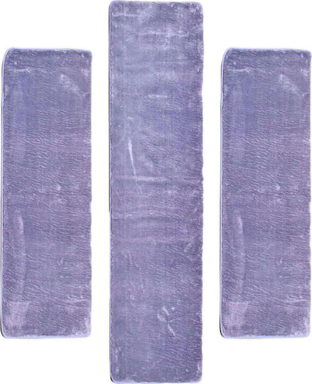 Sprintzio Fluffy Set Zottelig Schlafzimmer-Teppichsets Synthetisch,Polyester/Cotton/Leather Purple 3Stück