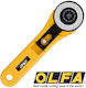 Olfa Rotationsschneider für Karton, Schaumstoff & Stoffe 45mm Rotationsschneider mit Plastikgriff