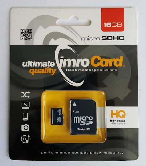 IMRO microSDHC 16GB U1 UHS-I με αντάπτορα