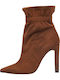 Sante Suede Women's Ankle Boots with High Heel Tabac Brown