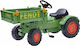 Tractor pentru copii Fendt Gear Tray De la picior la podea cu caruta si pedala Verde
