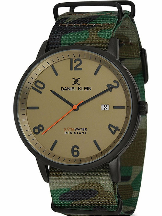 Daniel Klein Ανδρικό Ρολόι 44mm Μπαταρίας με Υφασμάτινο Λουράκι