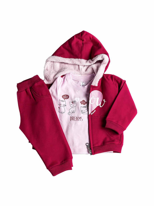 Joyce Kids Sweatpants Set Fuchsia 2pcs