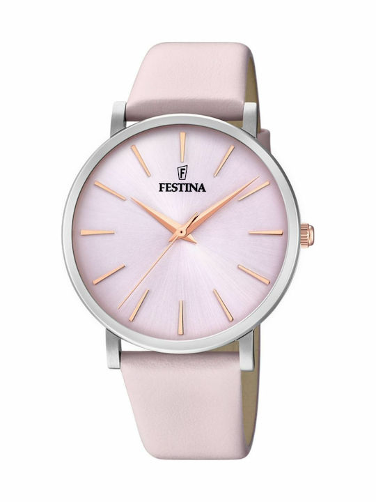 Festina Boyfriend Women's Watch with Pink Leath...