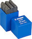 Unior Set Steel Center Punches Number Marking 642NPB 6mm 9 Pieces Set Center Punches with Wooden Handle 9 Pieces