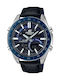 Casio Edifice Watch Chronograph Battery with Black Leather Strap