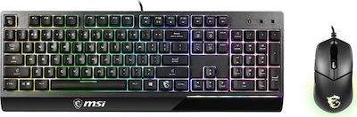 MSI Vigor GK30 Combo Set Gaming Tastatură cu iluminare RGB & Mouse (Engleză US)