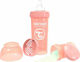 Twistshake Plastic Bottle Set Pastel Anti-Colic with Silicone Nipple for 0+, 0+ m, months Peach 260ml 2pcs