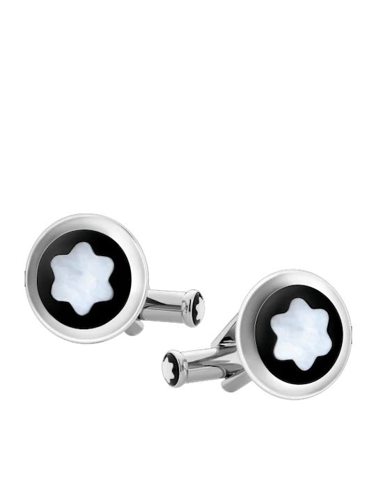 MontBlanc Star Cufflinks from Steel in Black Color