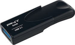 PNY Attaché 4 64GB USB 3.1 Stick Μαύρο