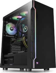 Thermaltake H200 TG RGB Jocuri Middle Tower Cutie de calculator Negru